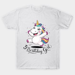 Unicorn 5th Birthday Girl Gift Mythical Creature T-Shirt